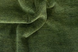 Corner detail of New Persian Gabbeh rug showing border pattern and Wool pile