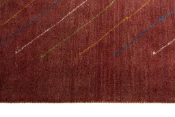 Close-up detail of New Persian Gabbeh rug from Iran / Persia showing Wool weave