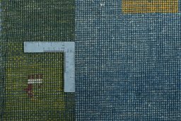 Close-up detail of New Persian Gabbeh rug from Iran / Persia showing Wool weave