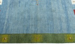 Close-up detail of New Persian Gabbeh rug from Iran / Persia showing Wool weave