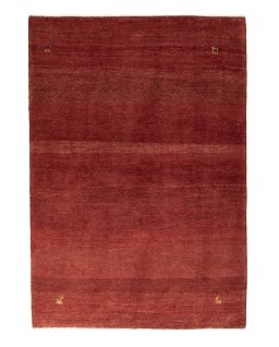 Full view of New Persian Gabbeh rug from Iran / Persia, 210 × 147 cm in Red tones