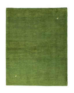 Full view of New Persian Gabbeh rug from Iran / Persia, 195 × 155 cm in Green tones