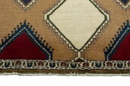Central medallion detail of 2000s Persian Gabbeh rug from Iran / Persia