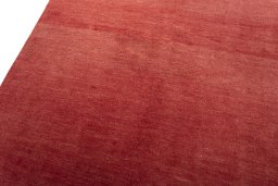Backside of handmade New Persian Gabbeh rug showing knot structure and weave density