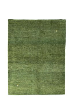 Full view of New Persian Gabbeh rug from Iran / Persia, 203 × 157 cm in Green tones