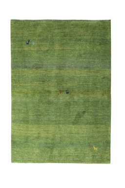 Full view of New Persian Gabbeh rug from Iran / Persia, 203 × 142 cm in Green tones