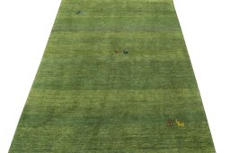 Surface texture of New Persian Gabbeh rug with natural Wool and intricate pattern