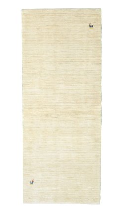 Full view of New Persian Gabbeh rug from Iran / Persia, 203 × 83 cm in Beige tones