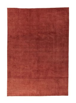 Full view of New Persian Gabbeh rug from Iran / Persia, 347 × 244 cm in Red tones