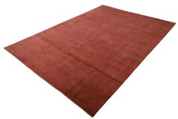 Corner detail of New Persian Gabbeh rug showing border pattern and Wool pile