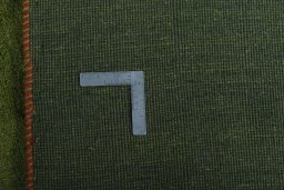 Close-up detail of New Persian Gabbeh rug from Iran / Persia showing Wool weave