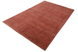 Corner detail of New Persian Gabbeh rug showing border pattern and Wool pile