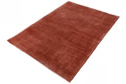 Corner detail of New Persian Gabbeh rug showing border pattern and Wool pile