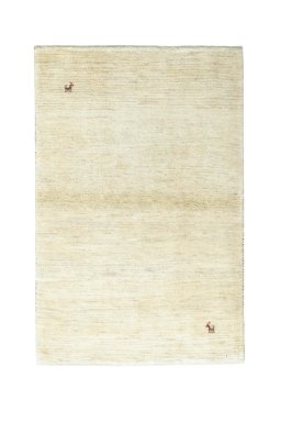 Full view of New Persian Gabbeh rug from Iran / Persia, 157 × 103 cm in Beige tones