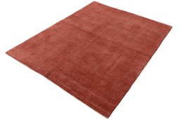 Corner detail of New Persian Gabbeh rug showing border pattern and Wool pile