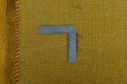 Close-up detail of New Persian Gabbeh rug from Iran / Persia showing Wool weave