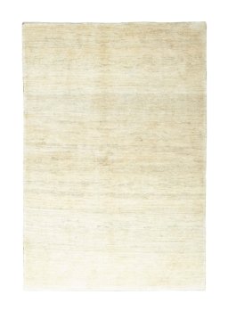 Full view of New Persian Gabbeh rug from Iran / Persia, 247 × 168 cm in Beige tones