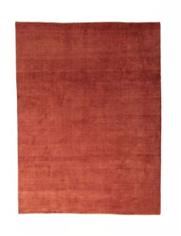 Full view of New Persian Gabbeh rug from Iran / Persia, 342 × 257 cm in Red tones