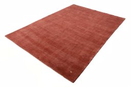 Corner detail of New Persian Gabbeh rug showing border pattern and Wool pile