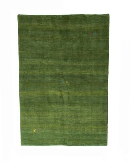 Full view of New Persian Gabbeh rug from Iran / Persia, 238 × 162 cm in Green tones