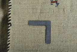 Close-up detail of New Persian Gabbeh rug from Iran / Persia showing Wool weave