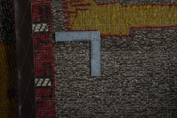 Close-up detail of 2000s Persian Gabbeh rug from Iran / Persia showing Wool weave