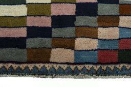 Central medallion detail of 2000s Persian Gabbeh rug from Iran / Persia