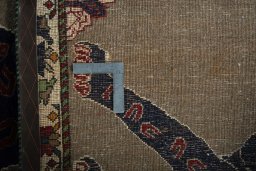 Close-up detail of 2000s Persian Gabbeh rug from Iran / Persia showing Wool weave