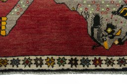 Central medallion detail of 2000s Persian Gabbeh rug from Iran / Persia