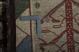 Close-up detail of 2000s Persian Gabbeh rug from Iran / Persia showing Wool weave