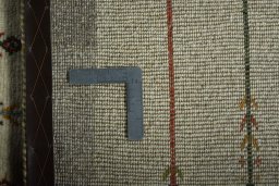 Close-up detail of New Persian Gabbeh rug from Iran / Persia showing Wool weave