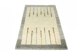 Surface texture of New Persian Gabbeh rug with natural Wool and intricate pattern