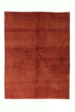 Full view of New Persian Gabbeh rug from Iran / Persia, 237 × 175 cm in Red tones