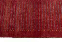Close-up detail of New Persian Gabbeh rug from Iran / Persia showing Wool weave