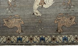 Central medallion detail of 2000s Persian Gabbeh rug from Iran / Persia