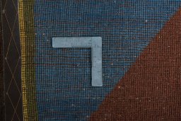 Close-up detail of 2000s Persian Gabbeh rug from Iran / Persia showing Wool weave
