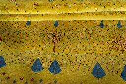 Full view of New Persian Gabbeh rug from Iran / Persia, 235 × 167 cm in Red tones