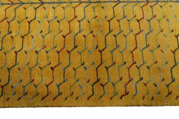 Close-up detail of New Persian Gabbeh rug from Iran / Persia showing Wool weave