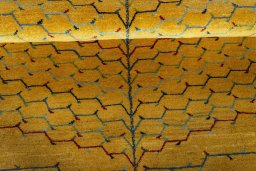 Full view of New Persian Gabbeh rug from Iran / Persia, 181 × 124 cm in Yellow tones