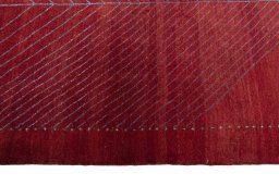 Close-up detail of New Persian Gabbeh rug from Iran / Persia showing Wool weave