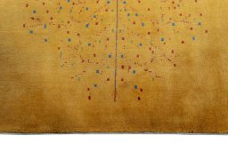 Central medallion detail of New Persian Gabbeh rug from Iran / Persia