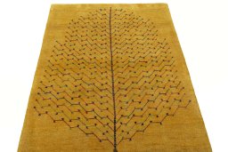 Surface texture of New Persian Gabbeh rug with natural Wool and intricate pattern