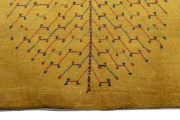 Central medallion detail of New Persian Gabbeh rug from Iran / Persia