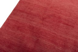 Backside of handmade New Persian Gabbeh rug showing knot structure and weave density