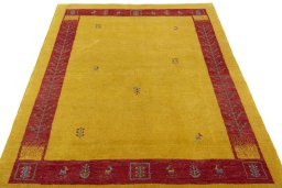 Surface texture of New Persian Gabbeh rug with natural Wool and intricate pattern