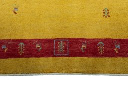 Central medallion detail of New Persian Gabbeh rug from Iran / Persia