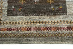 Central medallion detail of New Persian Gabbeh rug from Iran / Persia