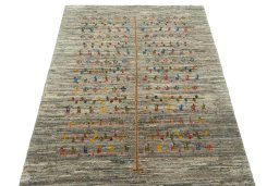 Surface texture of New Persian Gabbeh rug with natural Wool and intricate pattern