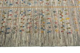Close-up detail of New Persian Gabbeh rug from Iran / Persia showing Wool weave