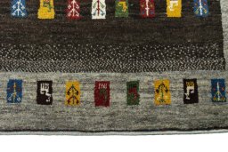 Central medallion detail of New Persian Gabbeh rug from Iran / Persia